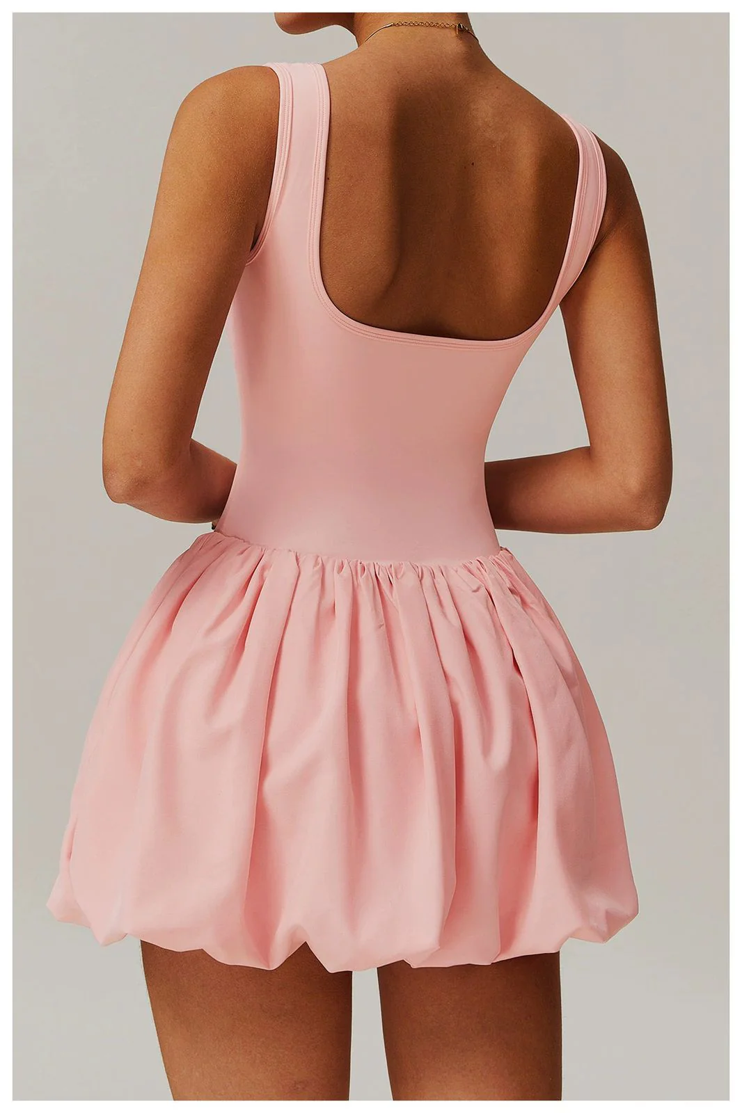 Venessa Statement Balloon Dress With Attached Short  In Pink - Image 5