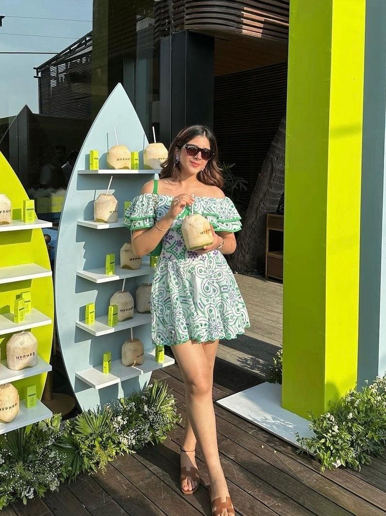 Venice Luxe Summer Dress in Green - Image 3