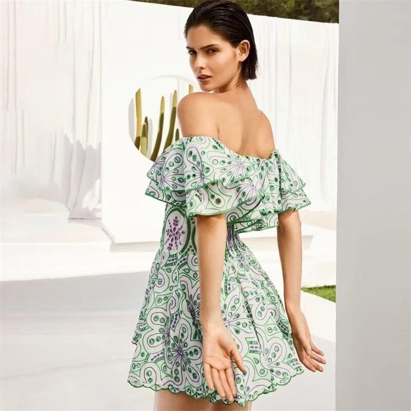 Venice Luxe Summer Dress in Green - Image 5
