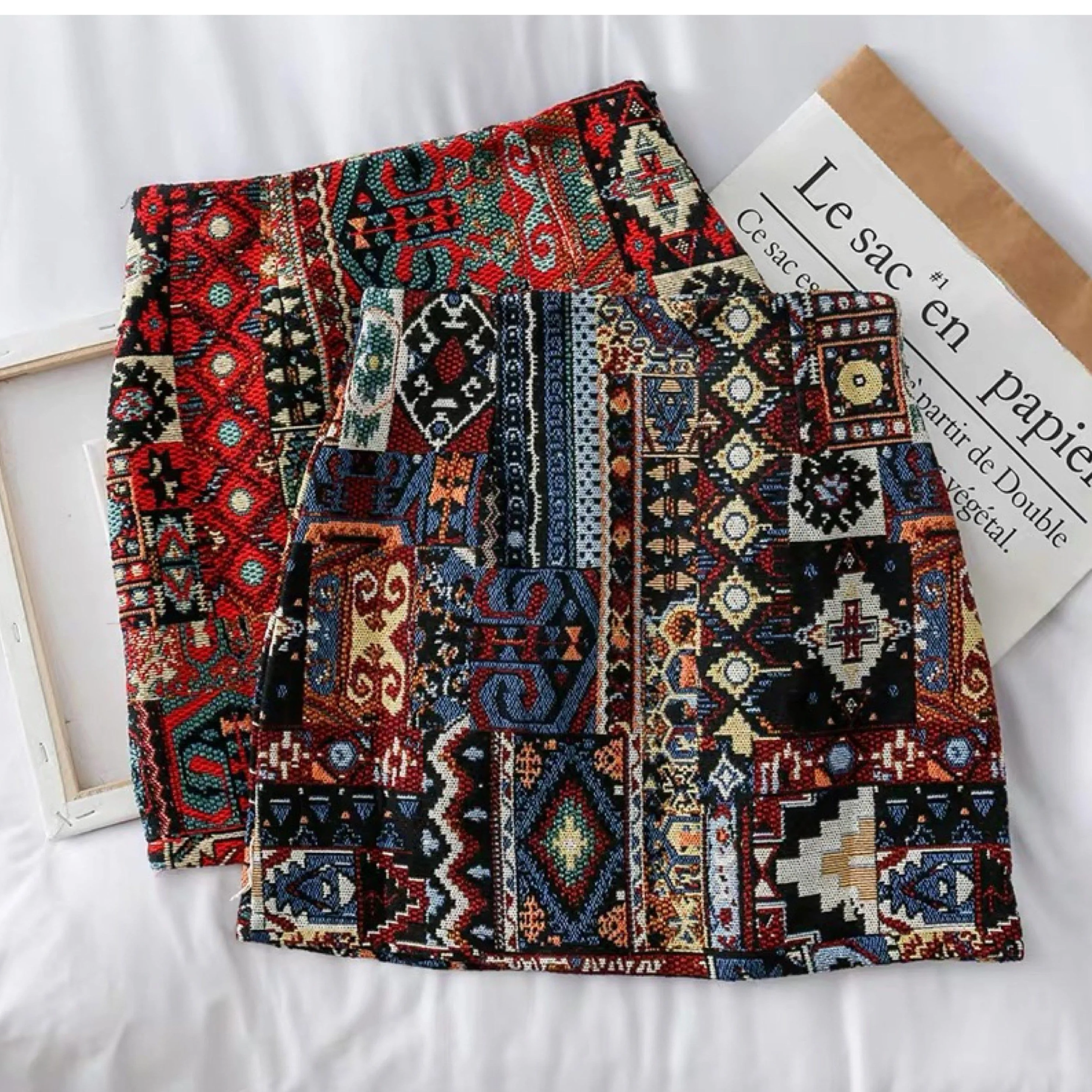 Vintage Tesla Embroidered Skirt