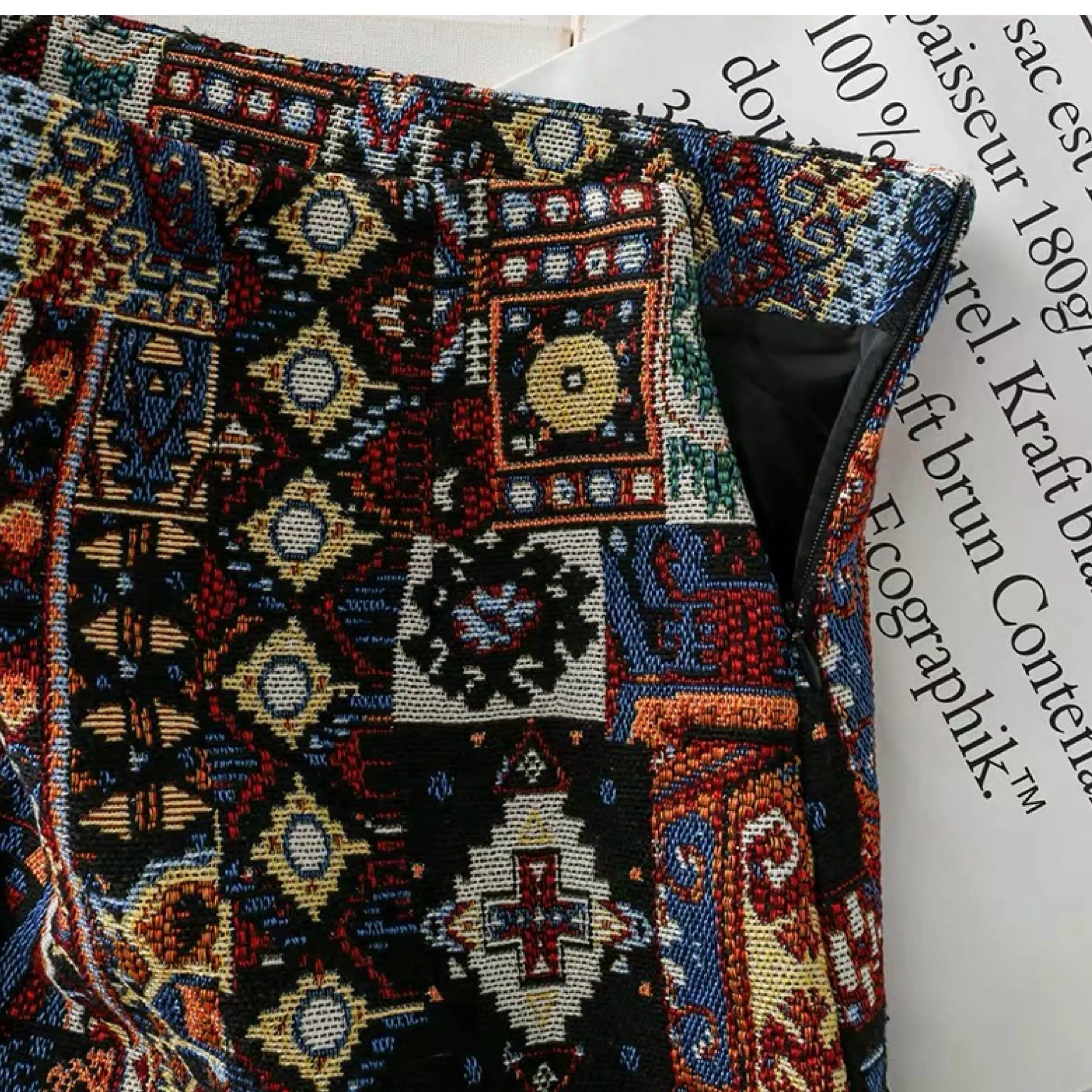 Vintage Tesla Embroidered Skirt - Image 4