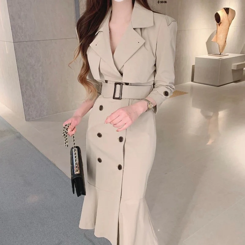 Vio Elegant Pleated Blazer Dress with Belt - Image 3