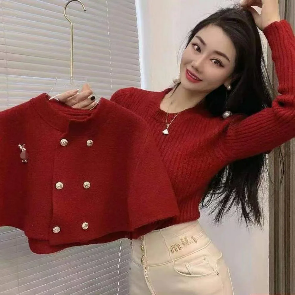 Xenia Sweater With Button Cape - Image 2
