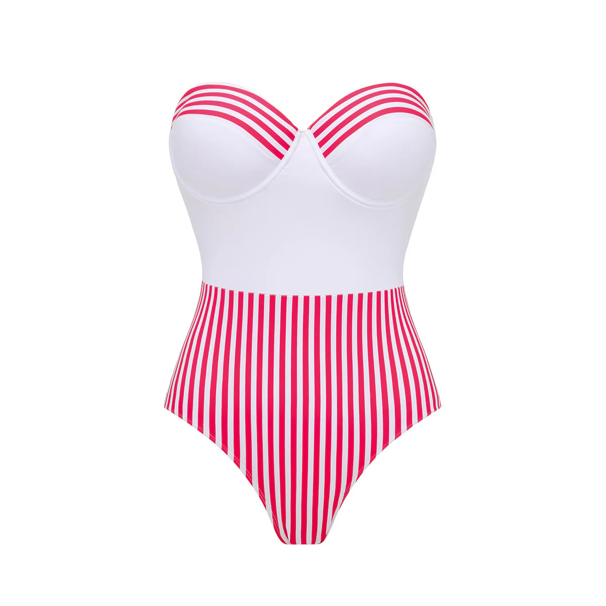 Yadira Stripe Swimsuit With Skirt - Image 4