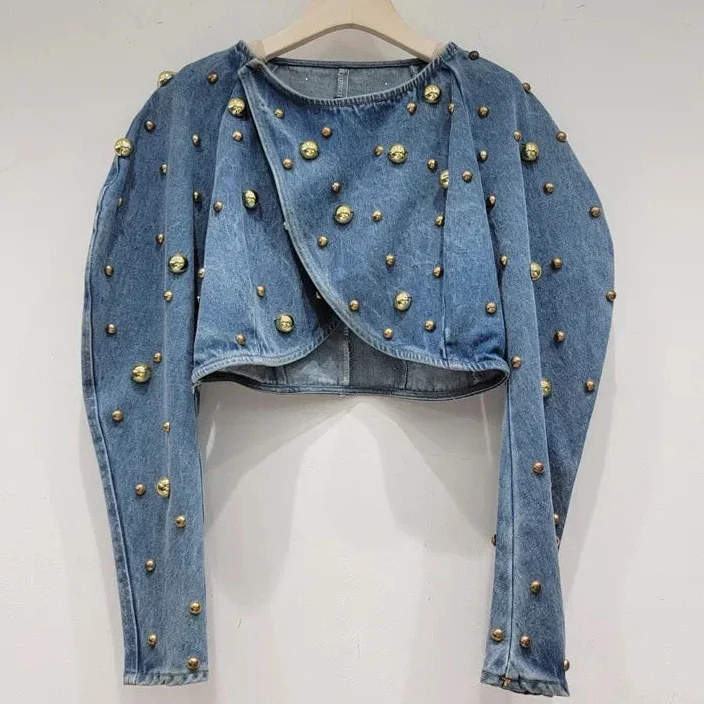 Yasmin Embellished Denim Blouse - Image 2
