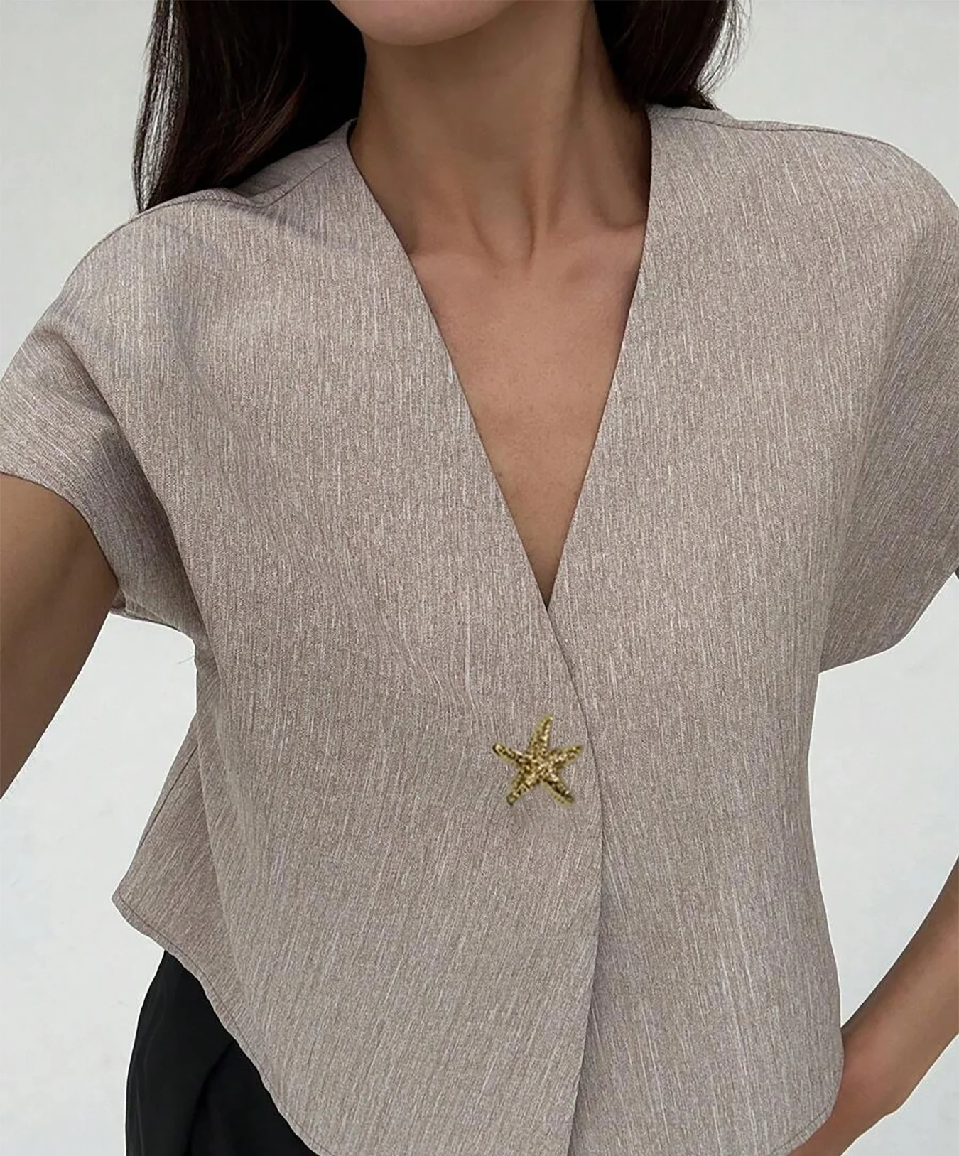 Yasmine Statement Top In Beige - Image 2
