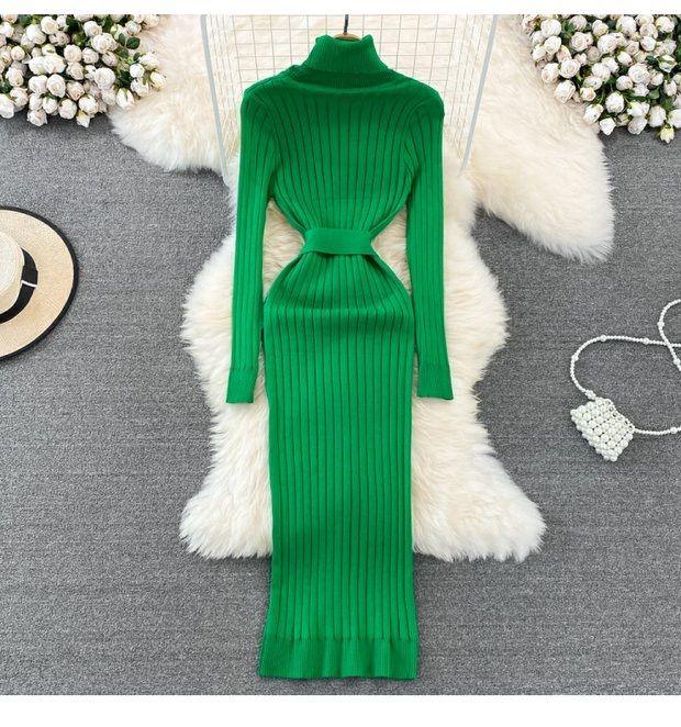 Zavi Woolen Bodycon Dress - Image 5
