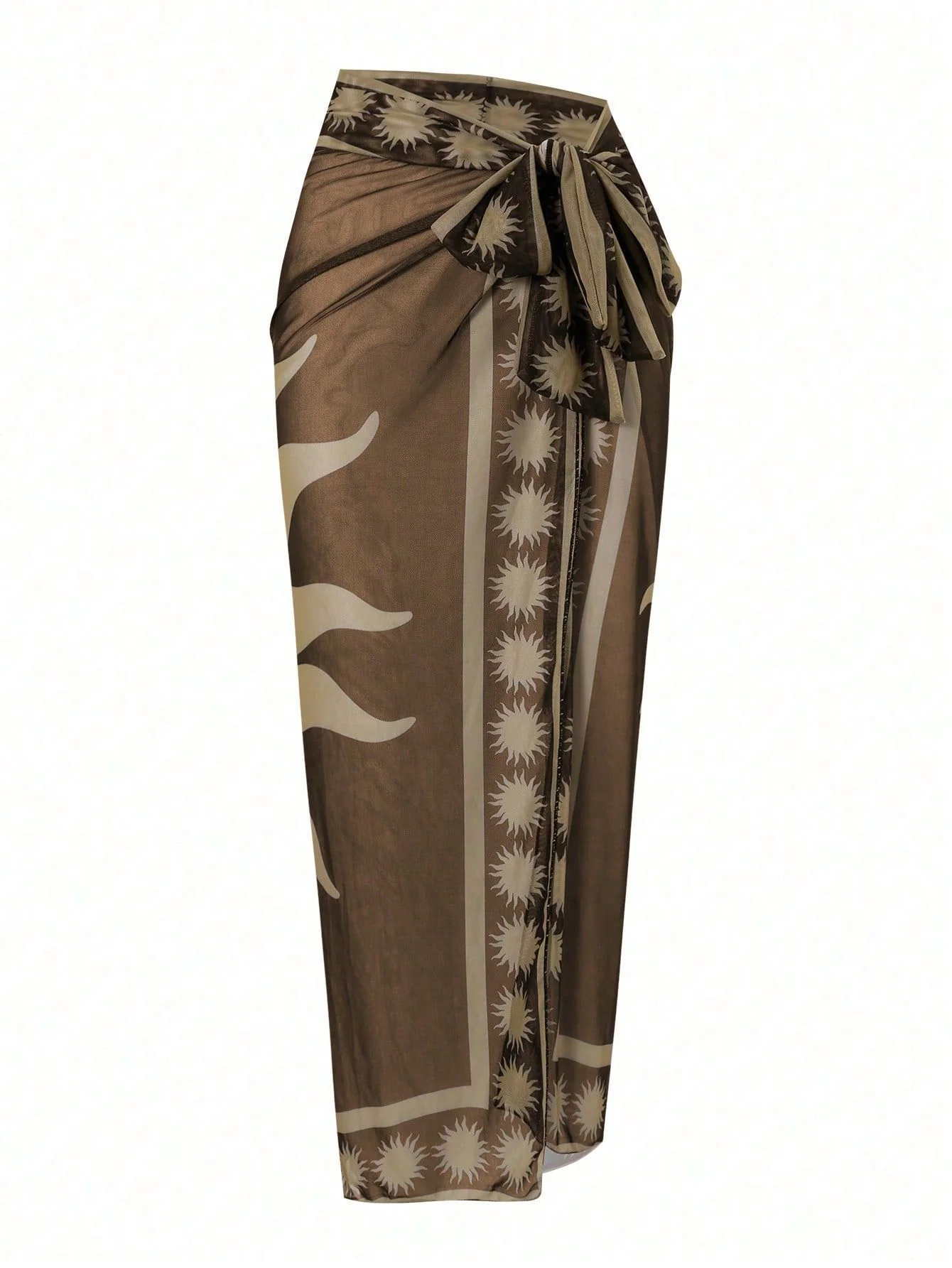 Zelie Printed Swimsuit With Sarong - Image 4