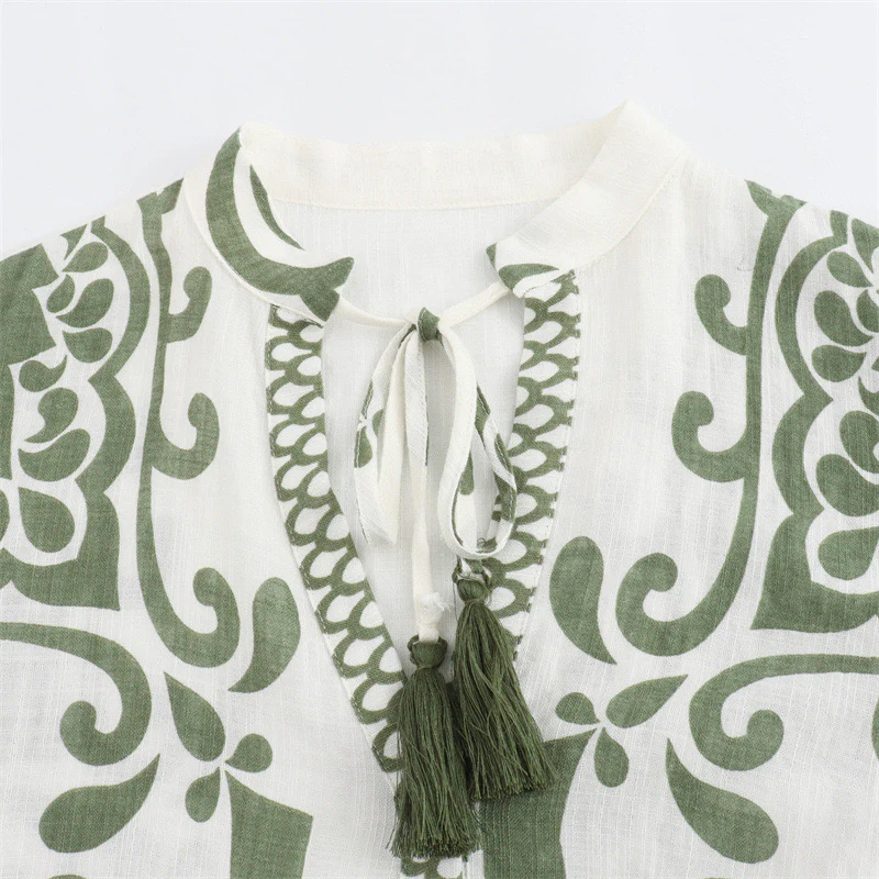 Zhenya Printed Summer Dress In White - Image 3